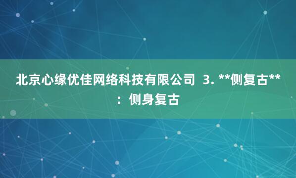 北京心缘优佳网络科技有限公司  3. **侧复古**：侧身复古